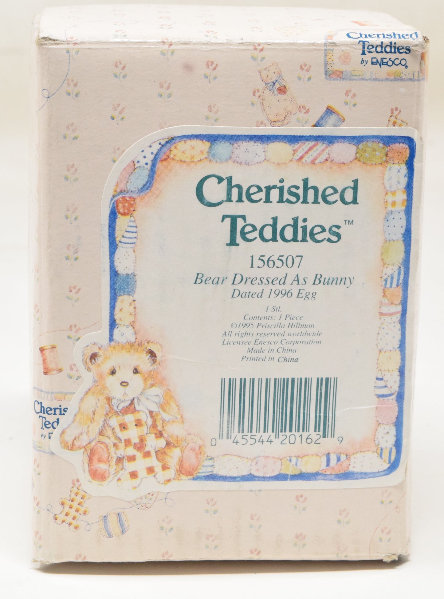 Cherished Teddies Easter Egg Bear Dressed As A Bunny Figurine 1996 New