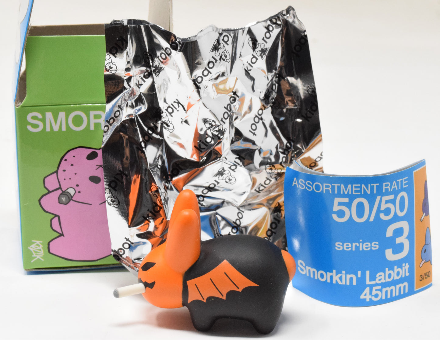 Kidrobot Frank Kozik Smorkin Labbit Bat Jack-O-Lantern Series 3 Vinyl Figure