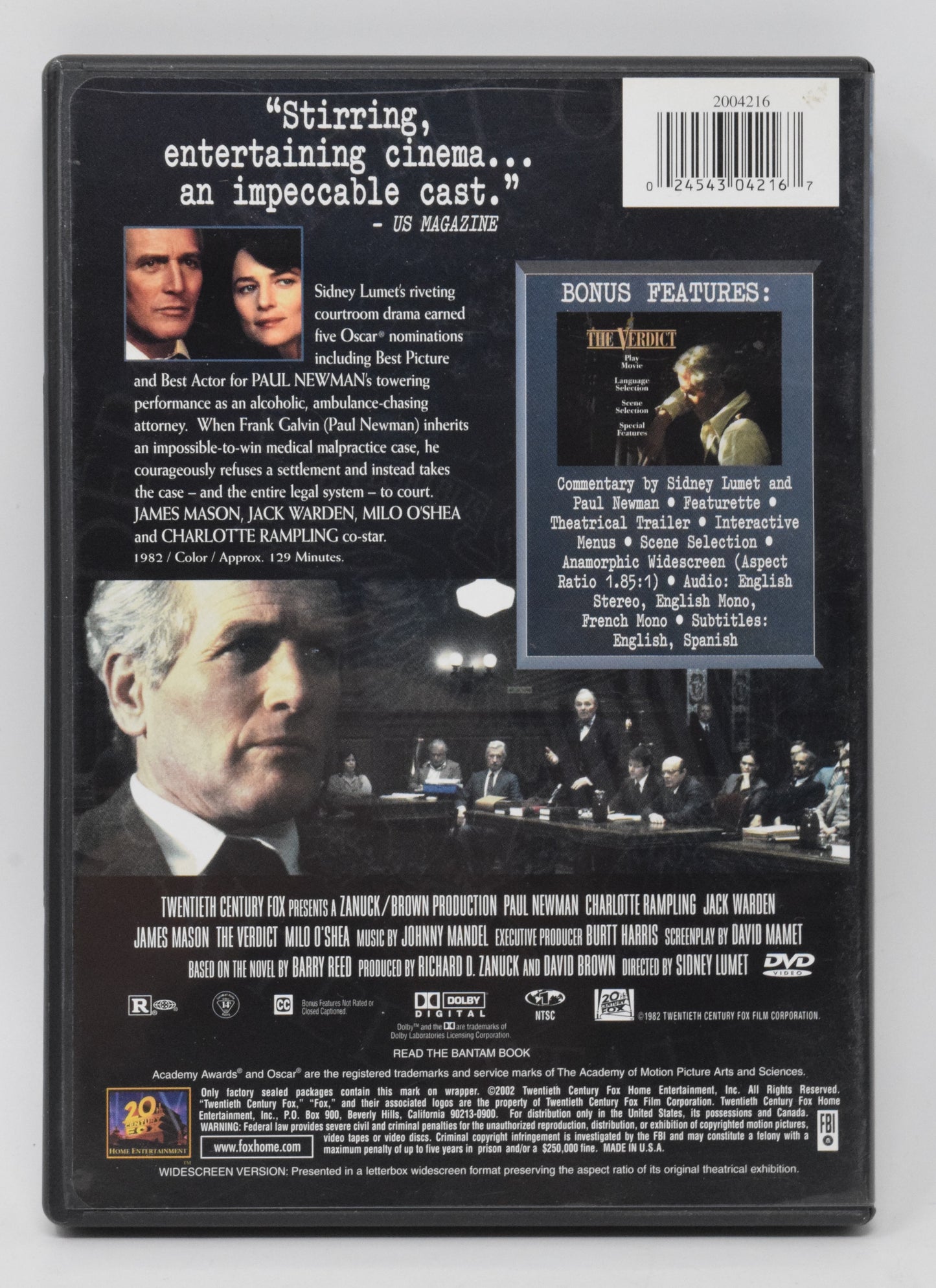 Paul Newman The Verdict DVD