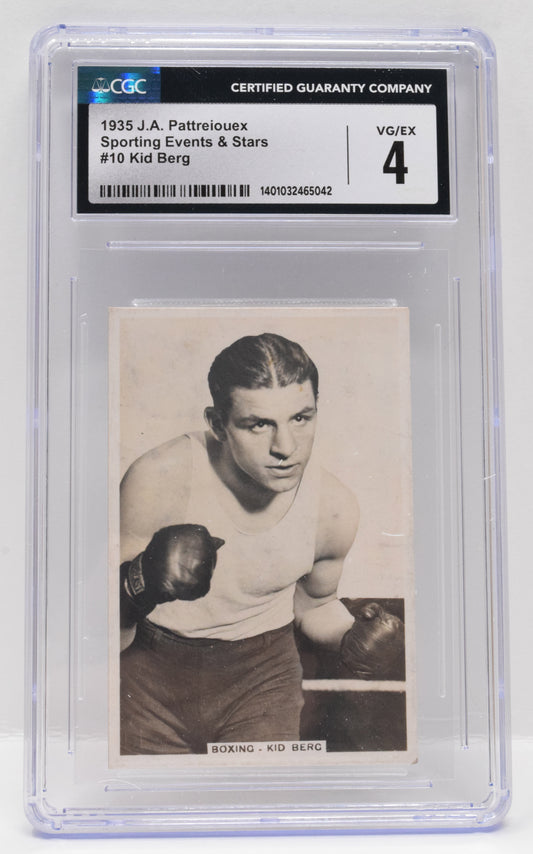 Kid Berg Boxing Card JA Pattreiouex Sporting Events Stars 10 CGC 4