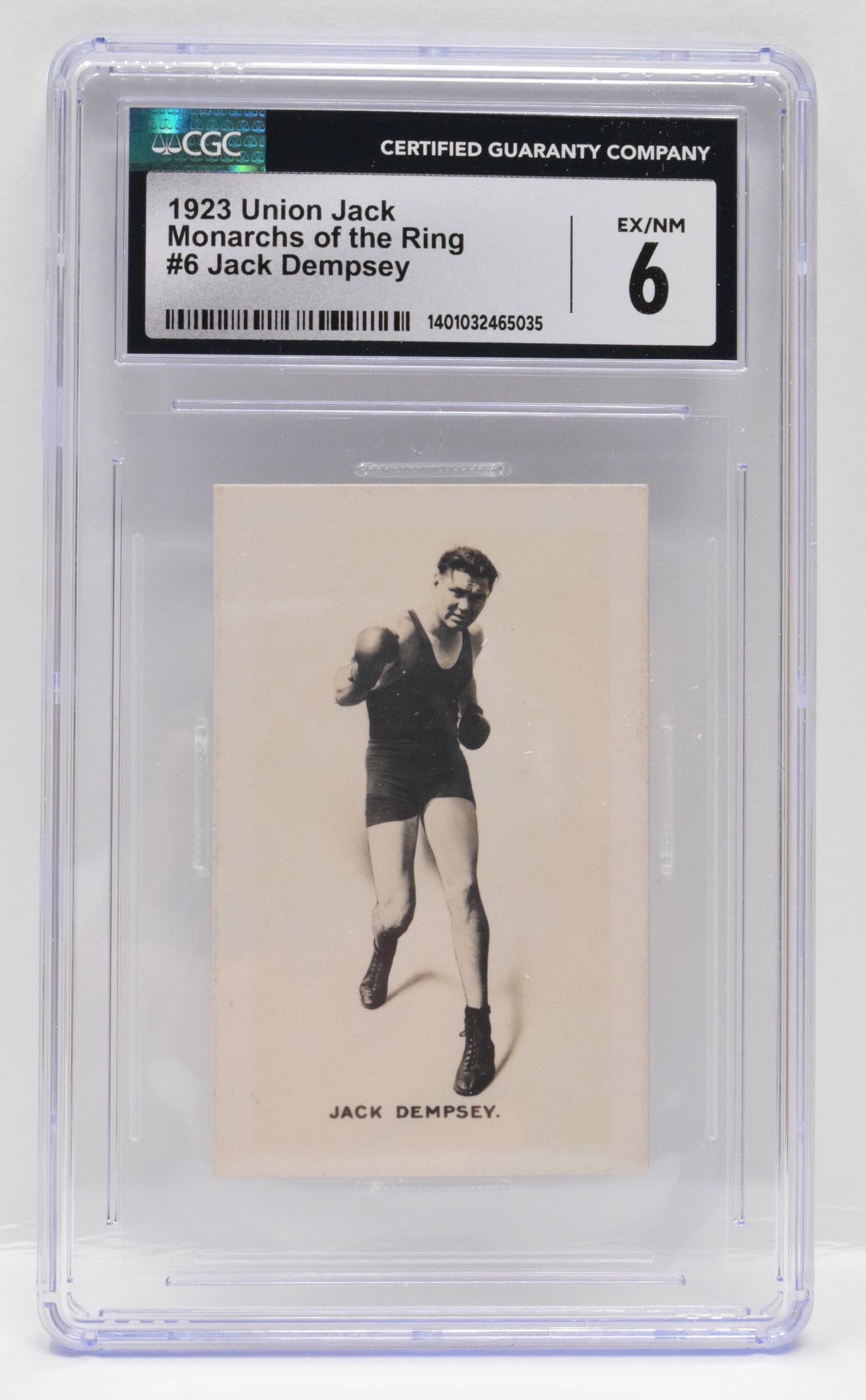 Jack Dempsey Boxing Card Union Jack Monarchs Of The Ring 6 CGC 6