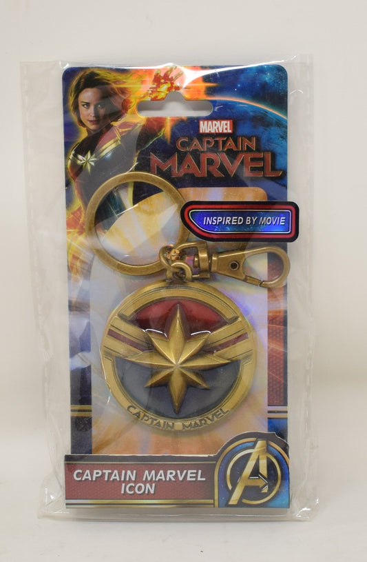 Captain Marvel Icon Movie Keyring Chain Key Holder New