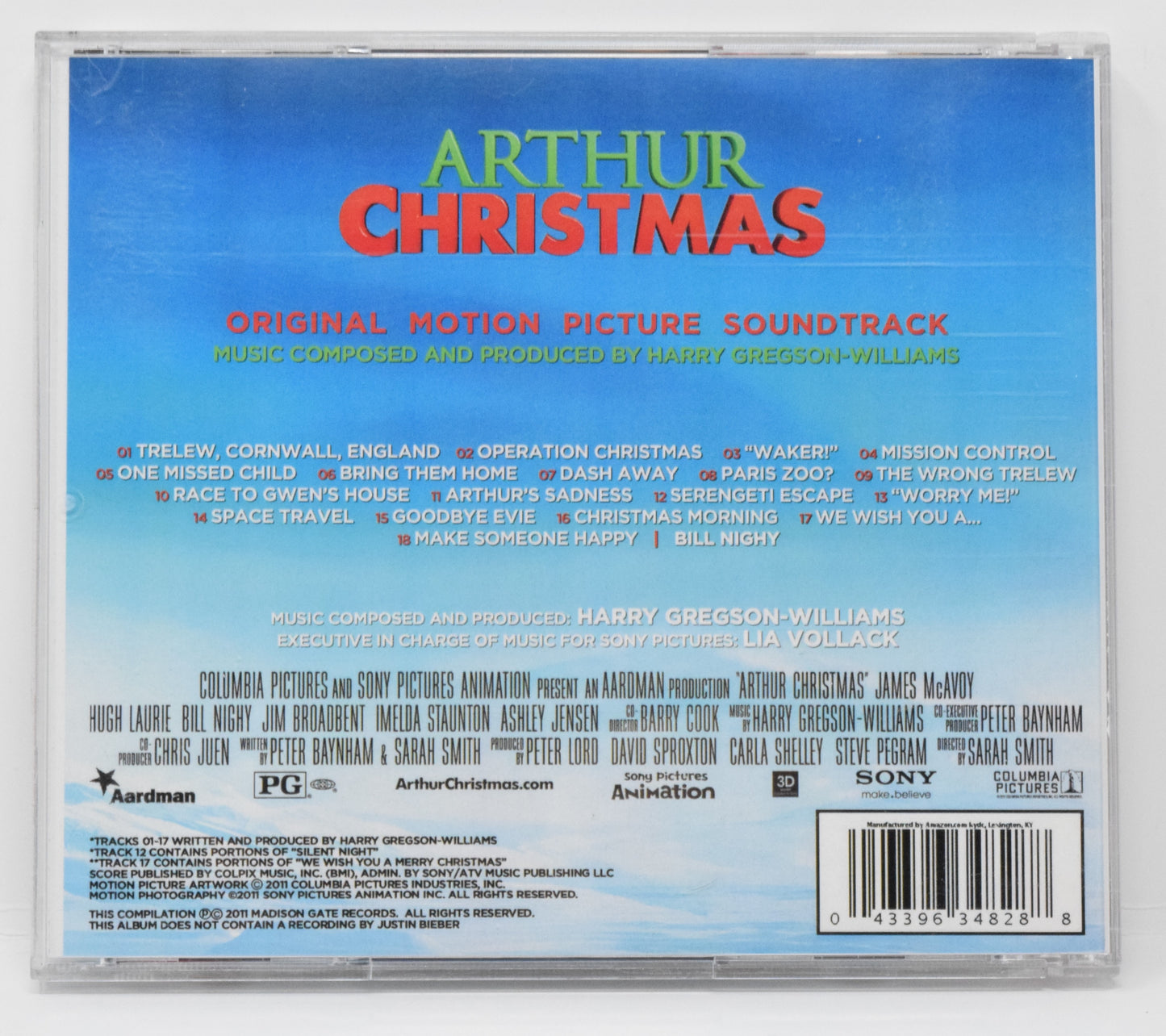 Arthur Christmas Soundtrack CD Harry Greson Williams