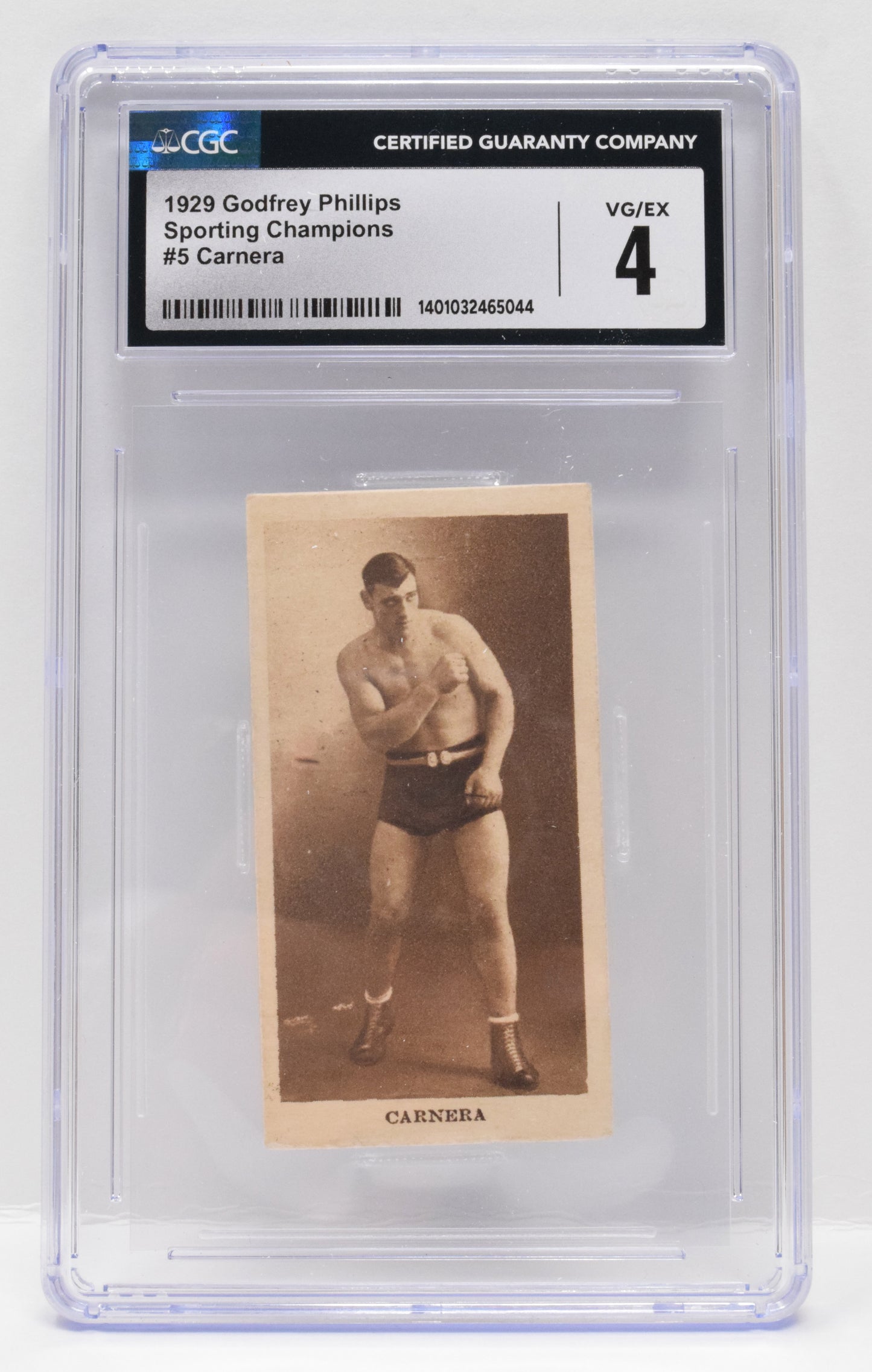 Carnera Boxing Card Godfrey Phillips Sporting Champions 1929 5 CGC 4