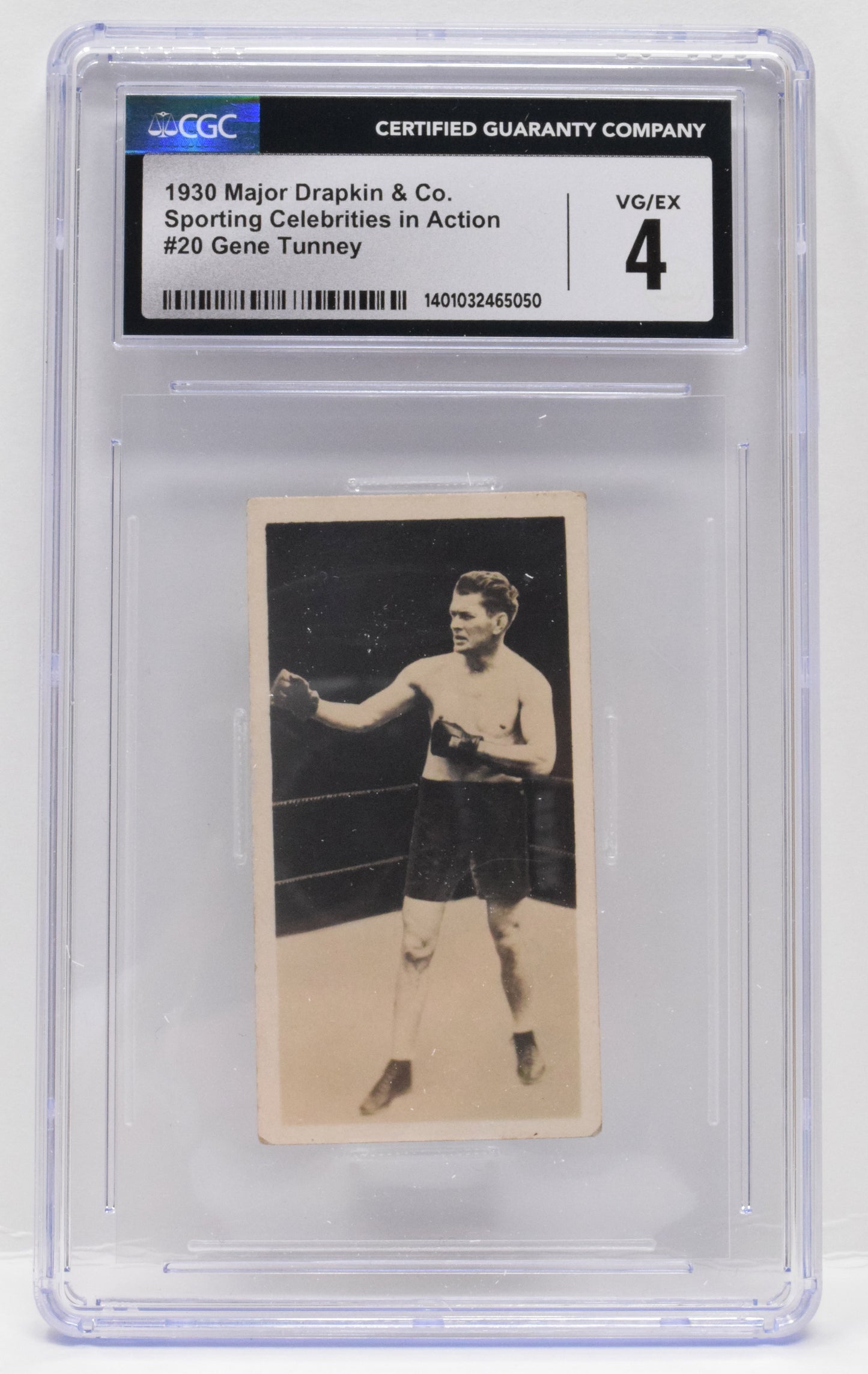 Gene Tunney Boxing Card Major Drapkins Sporting Celebrities Action 1930 20 CGC 4