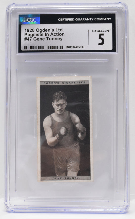 Gene Tunney Boxing Card Ogdens Pugilists In Action 1928 47 CGC 5