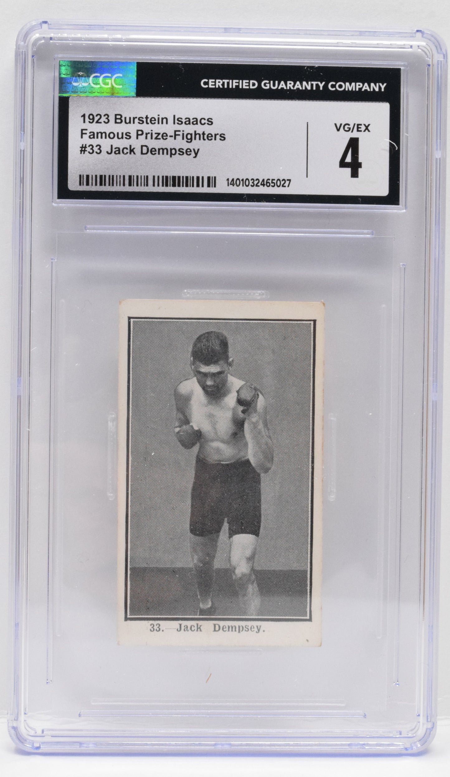 Jack Dempsey Boxing Card Burstein Famous Prize Fighters 1923 33 CGC 4