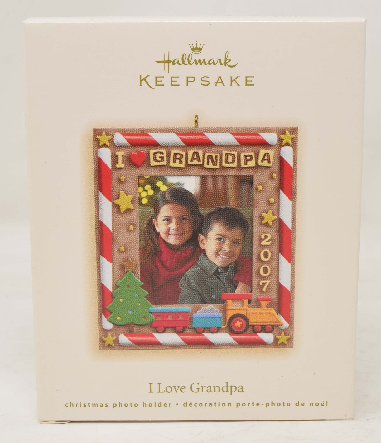 Hallmark Keepsake Ornament I Love Grandpa Photo Frame Christmas Tree 2007 NIB