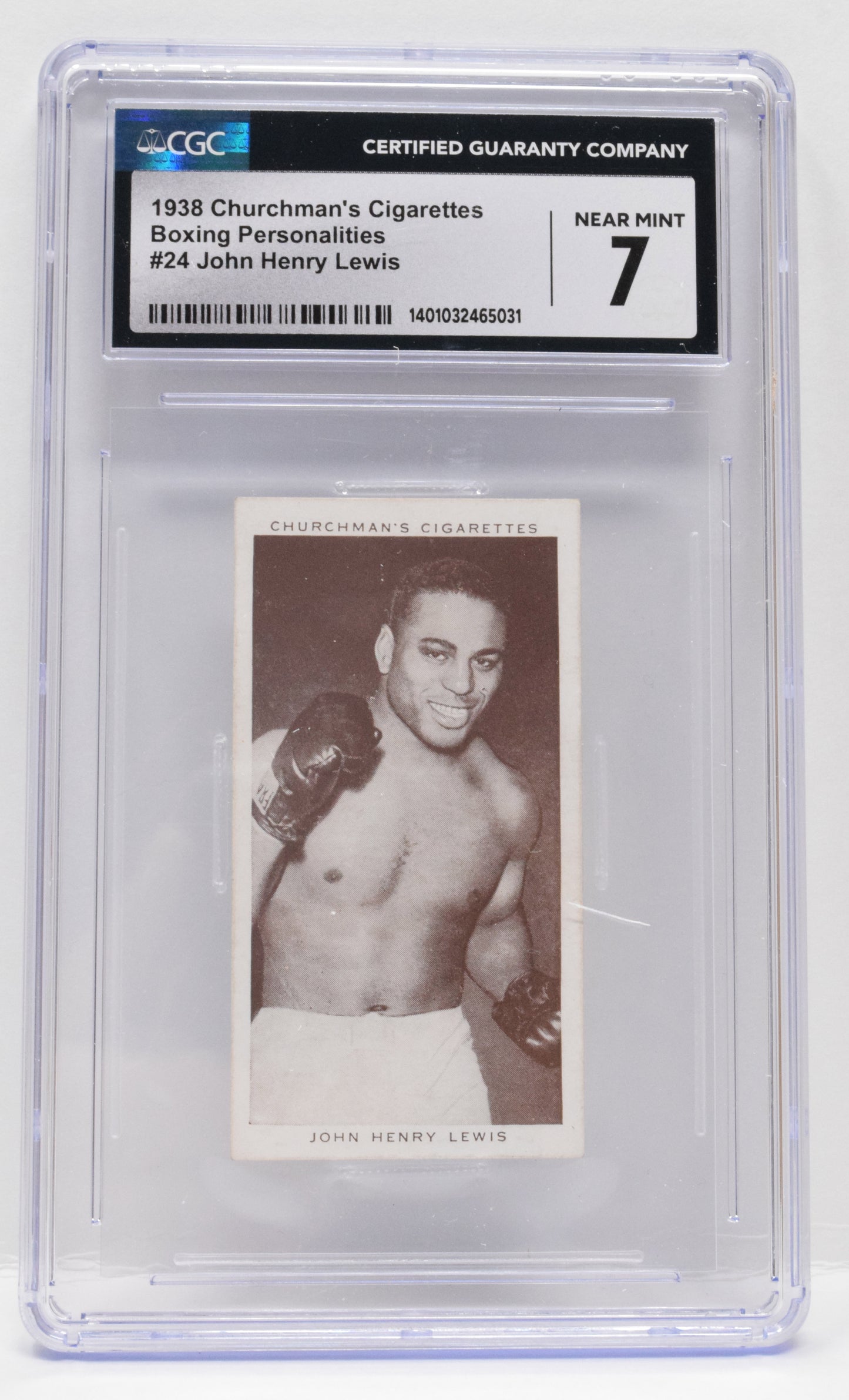 John Henry Lewis Boxing Card Churchmans Cigarettes Personalities 1938 24 CGC 7