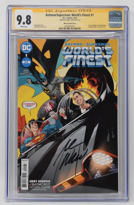 Batman Superman Worlds Finest 1 DC 2022 CGC SS 9.8 1:25 Signed Mark Waid Slap