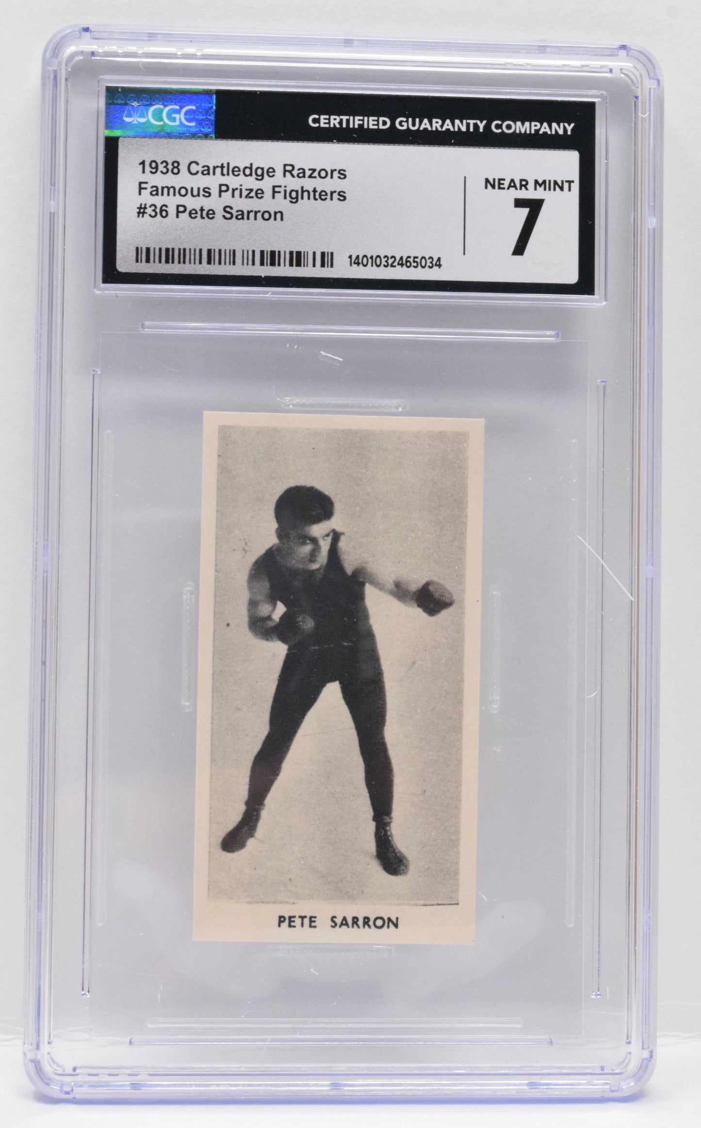 Pete Sarron Boxing Card F.C. Cartledge Famous Prize Fighters 1938 36 CGC 7