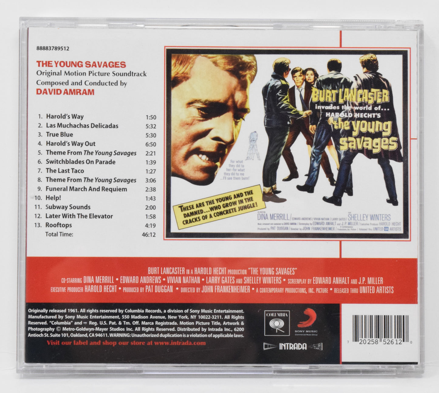 Young Savages Soundtrack CD Score David Amram