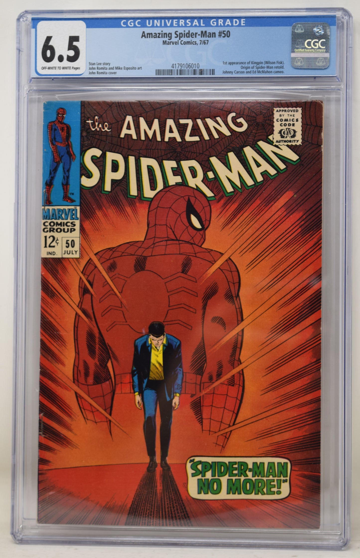 Amazing Spider-Man 50 Marvel 1967 CGC 6.5 1st Kingpin John Romita
