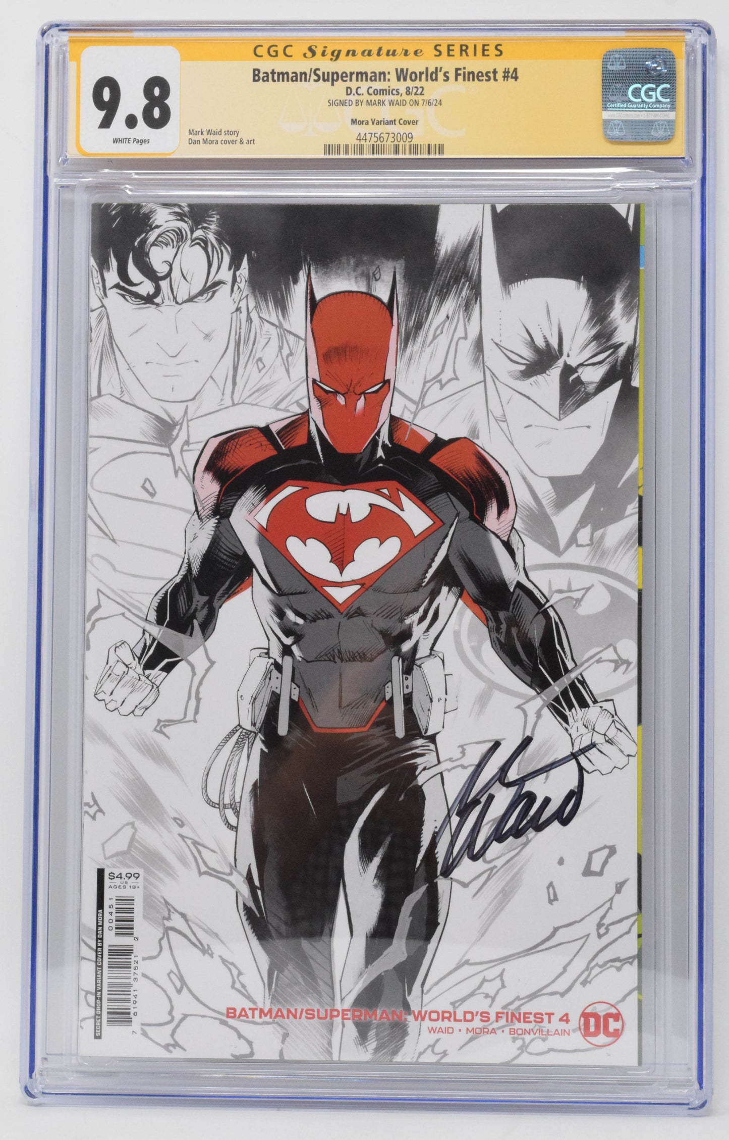 Batman Superman Worlds Finest 4 Dan Mora CGC SS 9.8 Signed Mark Waid