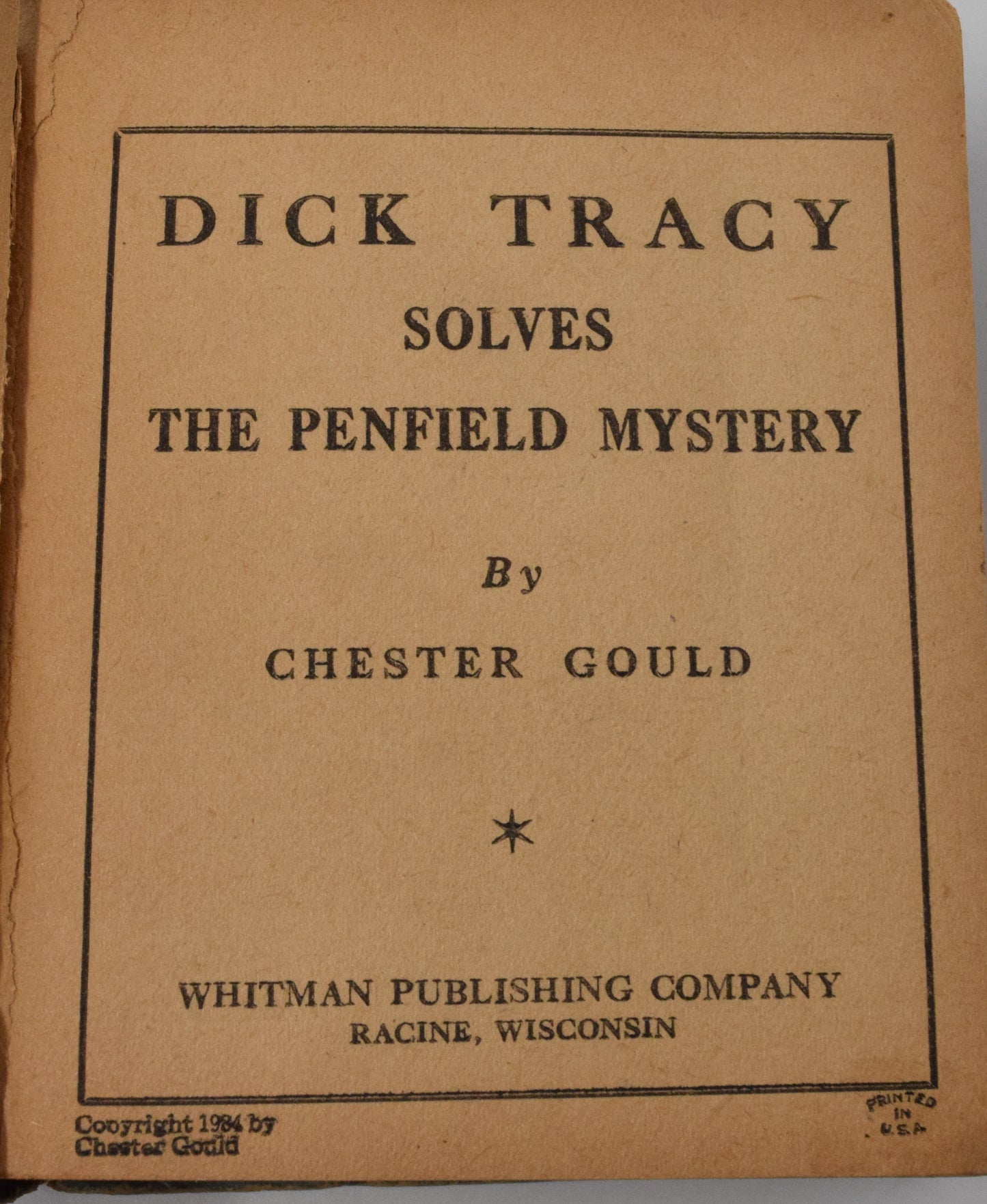 Dick Tracy Solves The Penfield Mystery 1137 Big Little Book Whitman 1933 PR FR - Golden Apple Comics