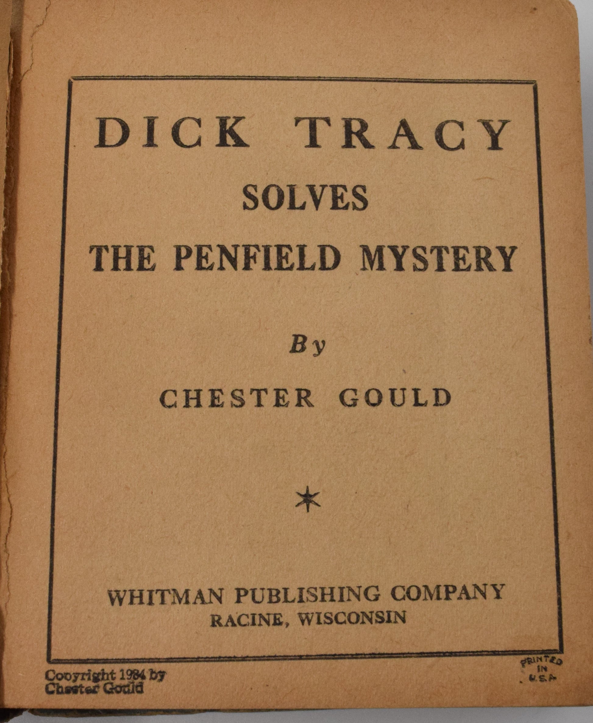 Dick Tracy Solves The Penfield Mystery 1137 Big Little Book Whitman 1933 PR FR - Golden Apple Comics