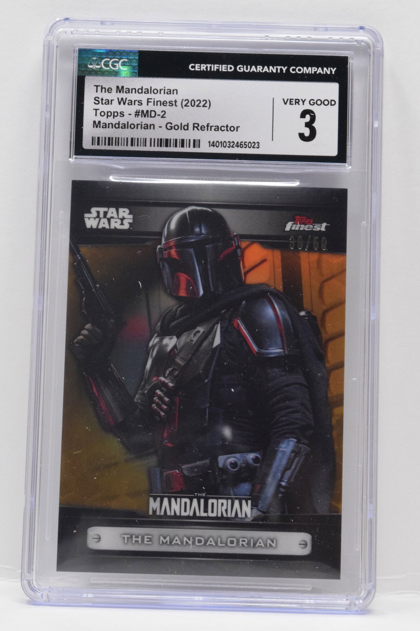 Star Wars Mandalorian Topps Finest 2022 Gold Refractor 39/50 CGC 3