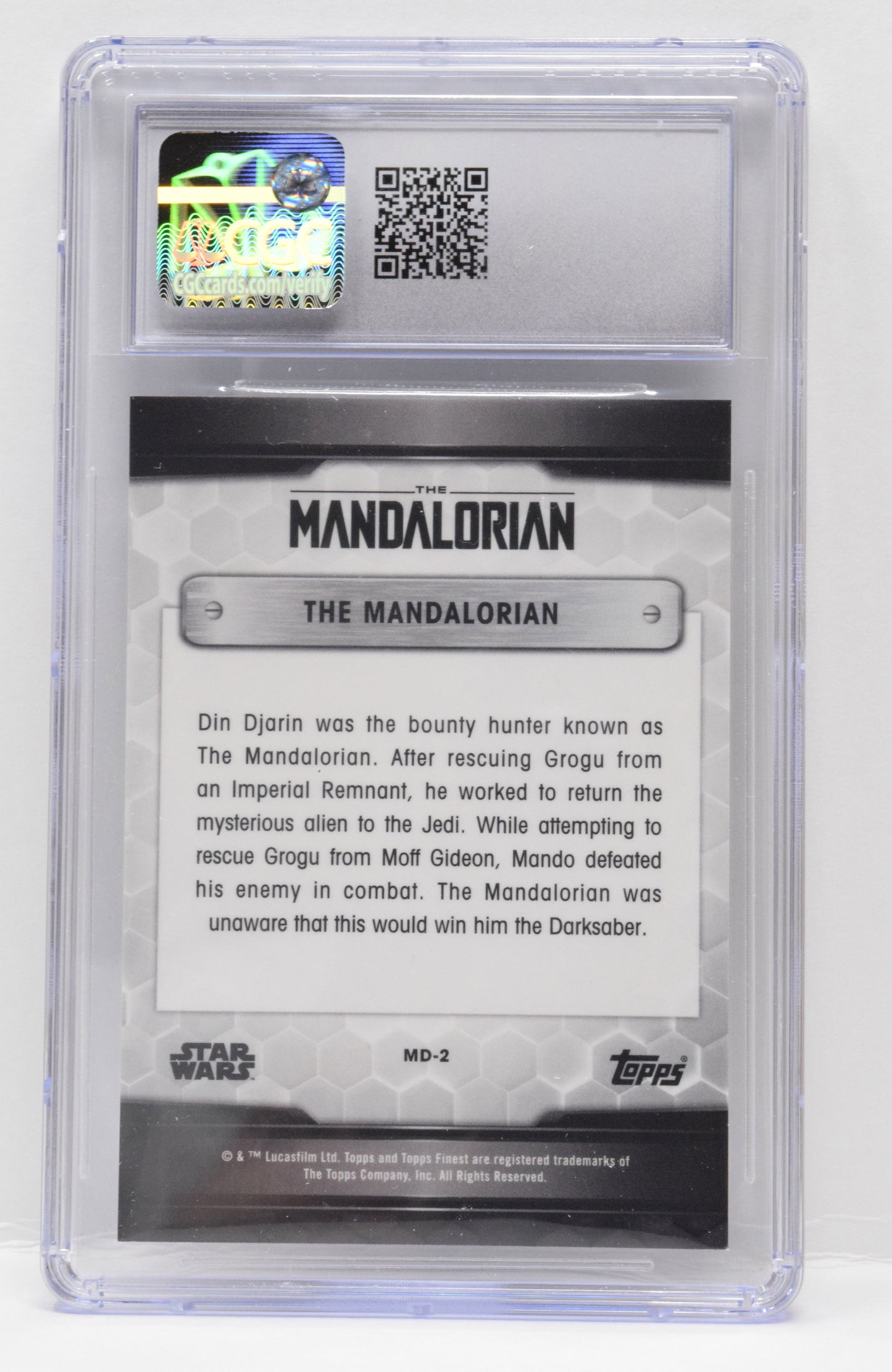 Star Wars Mandalorian Topps Finest 2022 Gold Refractor 39/50 CGC 3