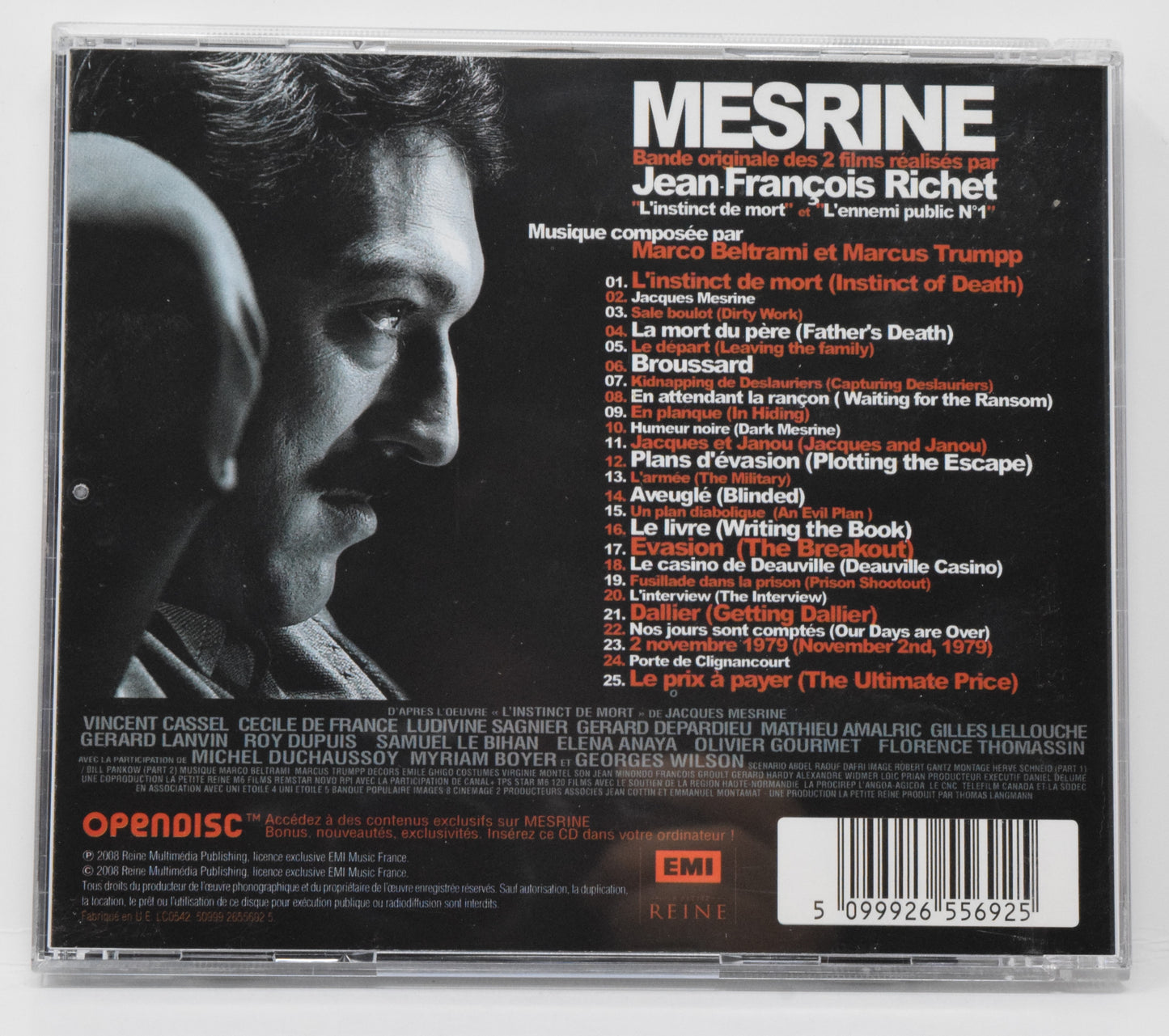 Mesrine Soundtrack CD Bande Originale Vincent Cassel