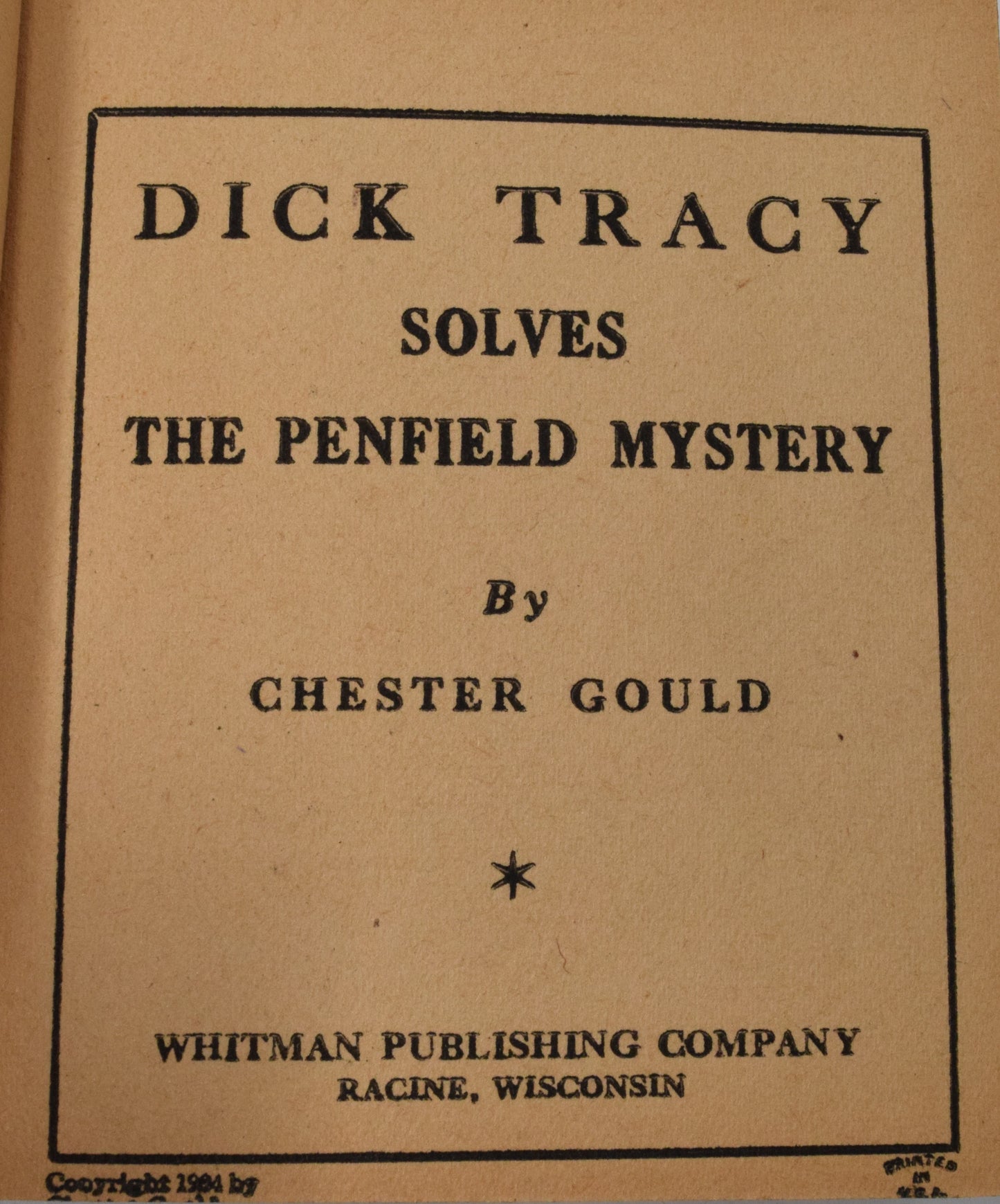 Dick Tracy Solves The Penfield Mystery 1137 Big Little Book Whitman 1933 VG - Golden Apple Comics