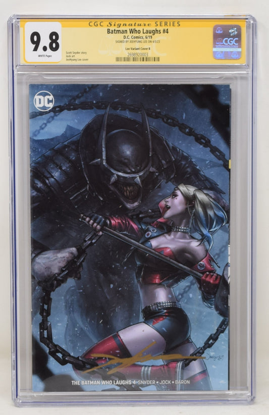 Batman Who Laughs 4 DC VIrgin Variant Signed Jeehyung Lee CGC SS 9.8 Harley Quinn