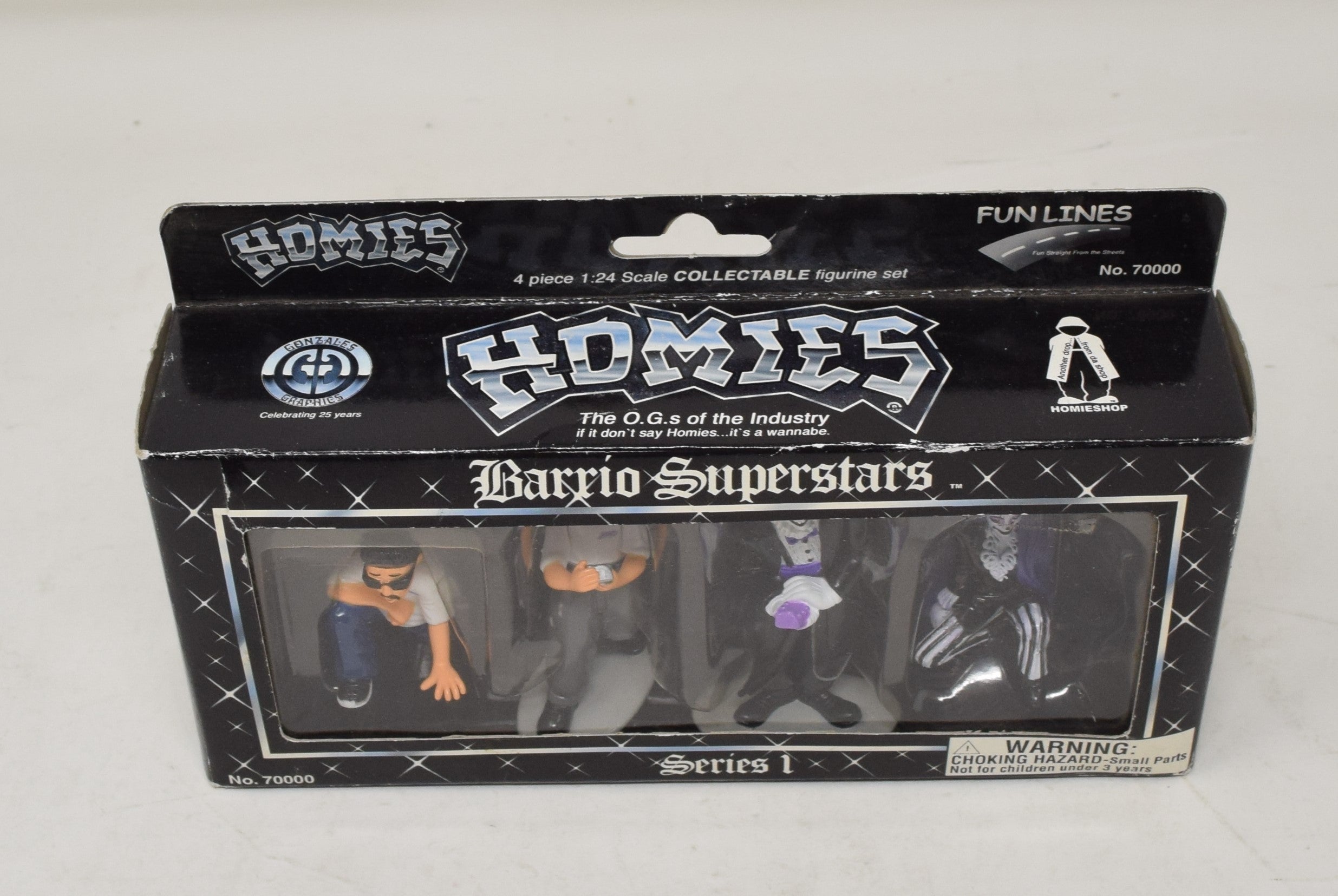 Homies Barrio Superstars Funlines 2003 Set Of 4 NIB Sealed Joker Figures  1:24