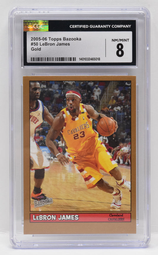 Lebron James Gold Basketball Card Topps Bazooka 2005 - 06 50 CGC 8