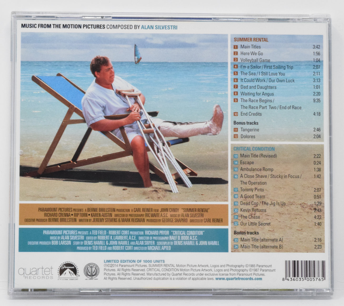 Critical Condition Soundtrack CD Alan Silvestri