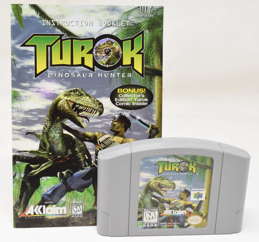 Nintendo 64 N64 Turok Dinosaur Hunter Video Game Cartridge Manual