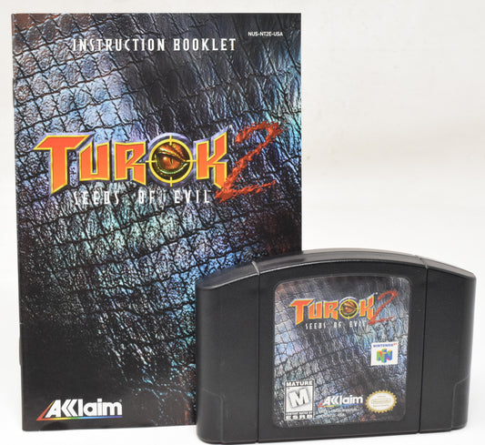 Nintendo 64 N64 Turok 2 Seeds Of Evil Video Game Cartridge Manual