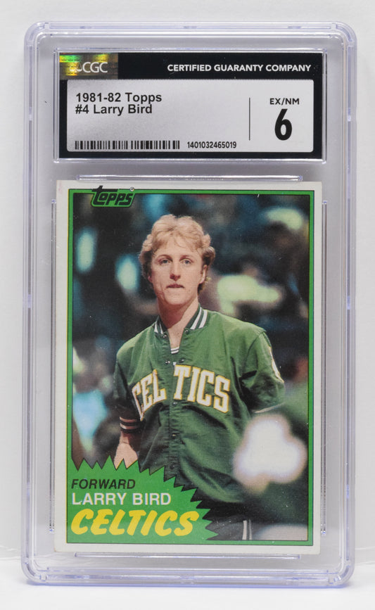 Larry Bird Basketball Card Topps 1981 - 82 HOF 4 CGC 6