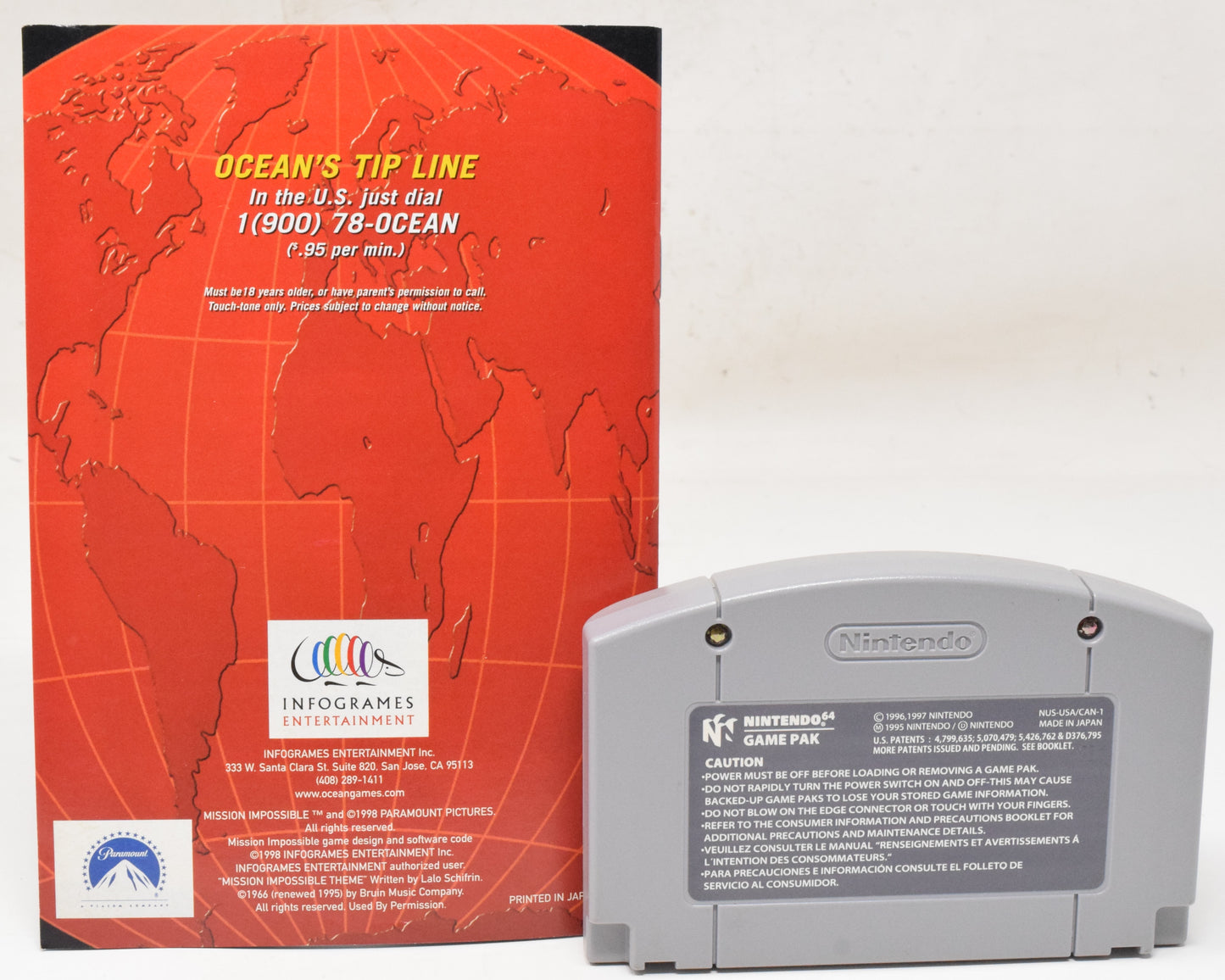 Nintendo 64 N64 Mission Impossible Video Game Cartridge Manual