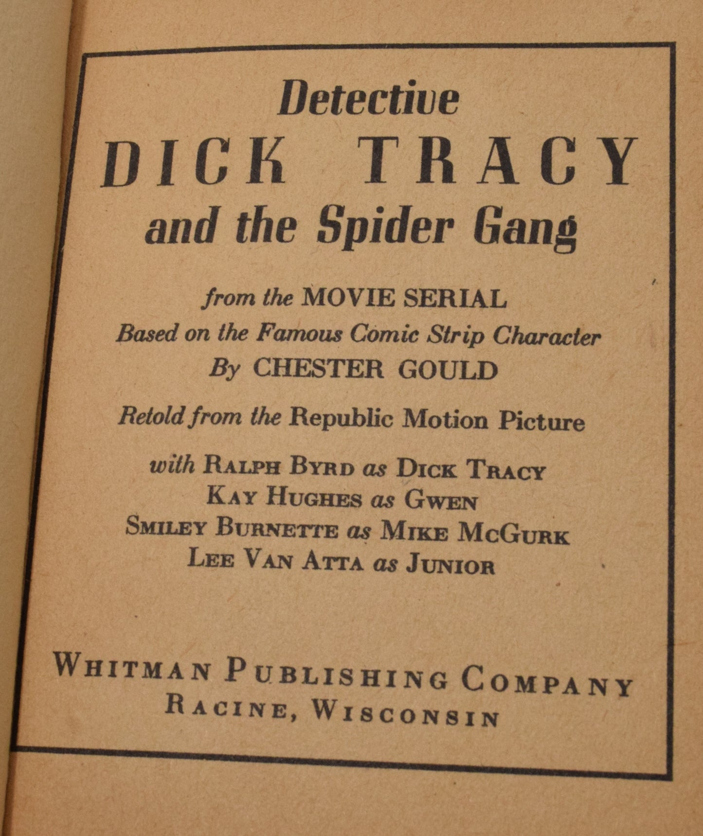 Dick Tracy And The Spider Gang 1446 Big Little Book Whitman 1937 FN - Golden Apple Comics