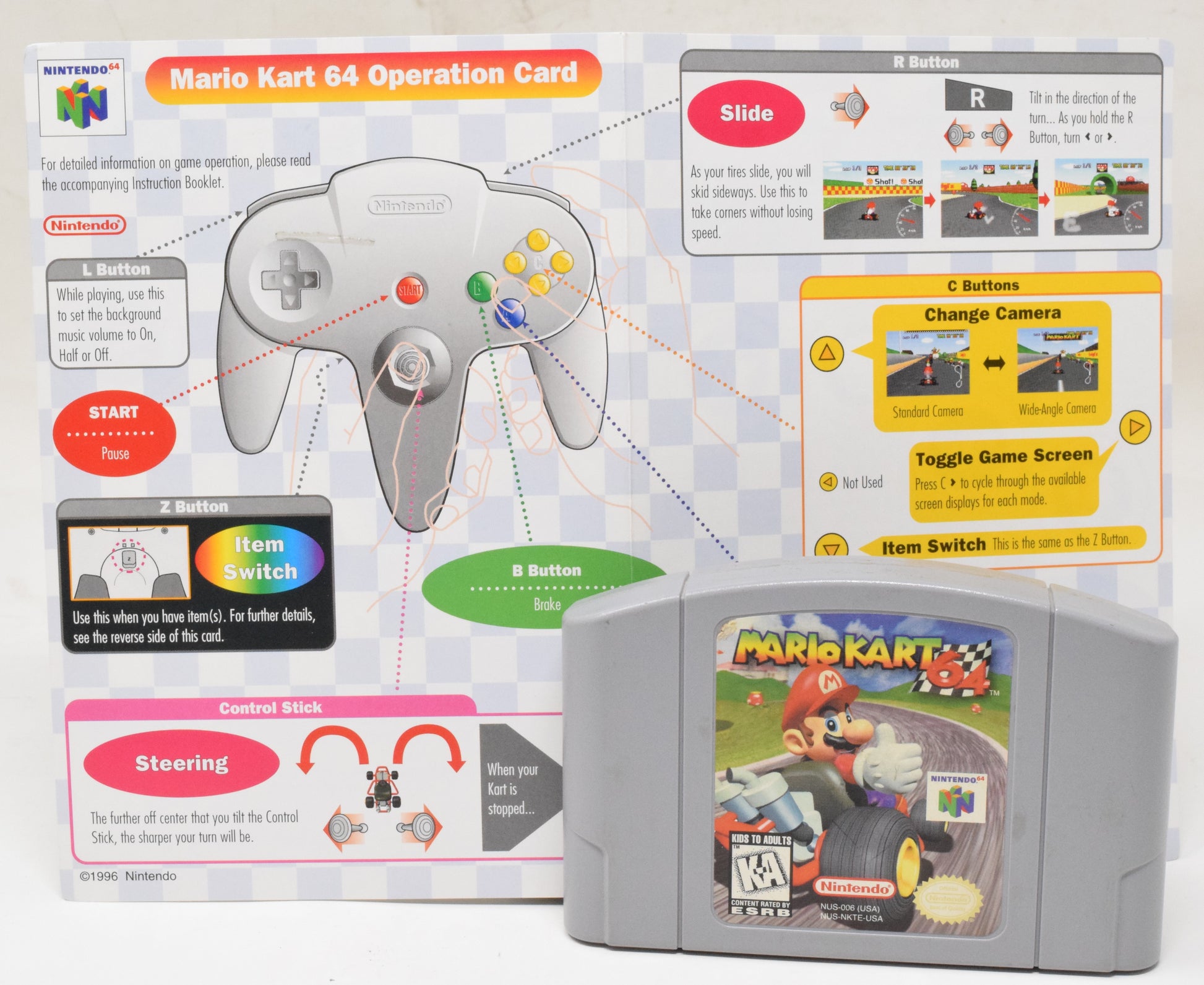 Nintendo 64 N64 Mario Kart 64 Video Game Cartridge Operation Manual –  Golden Apple Comics