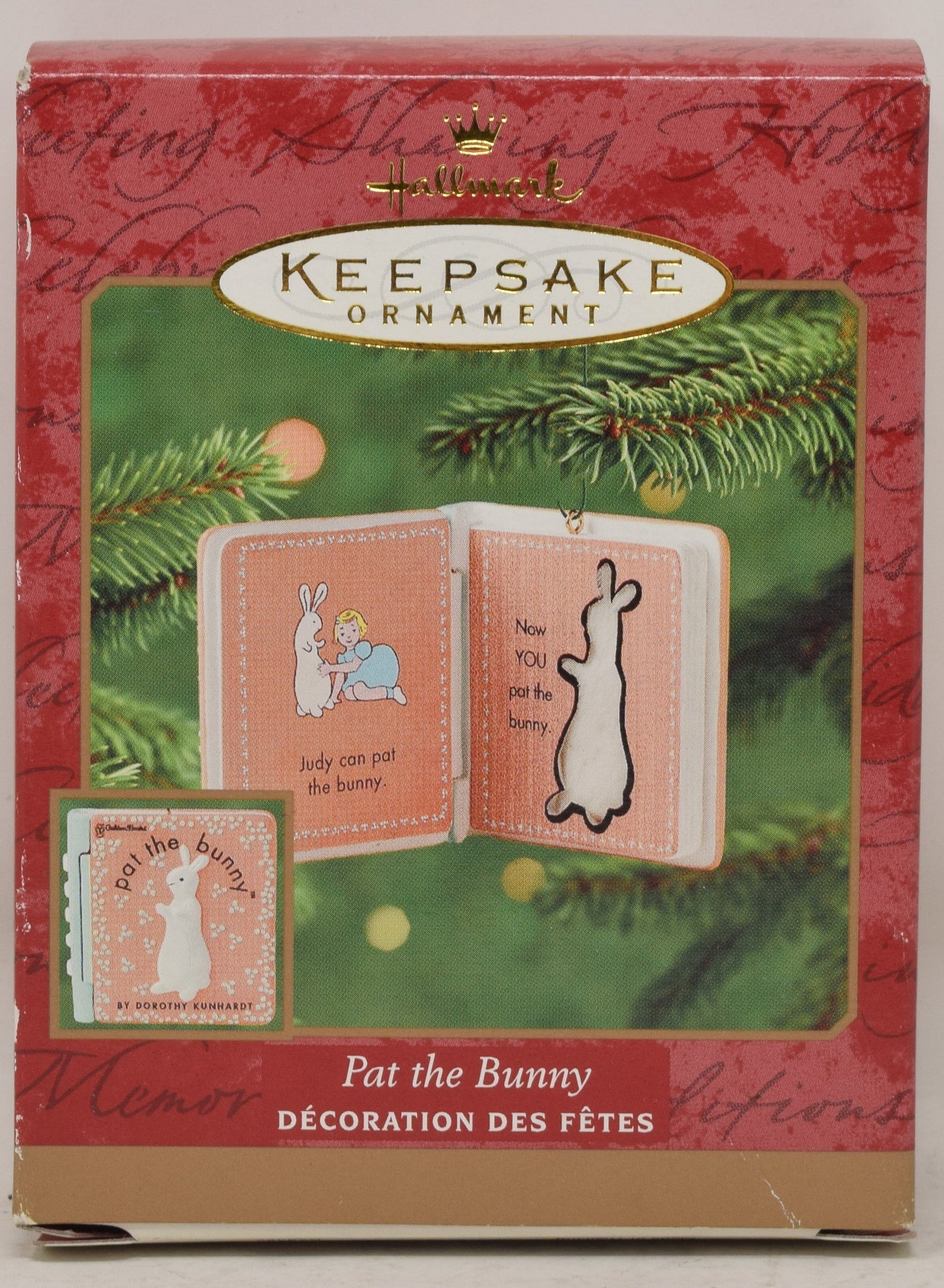 Hallmark Keepsake Ornament Pat The Bunny Book Christmas Tree 2001 NIB