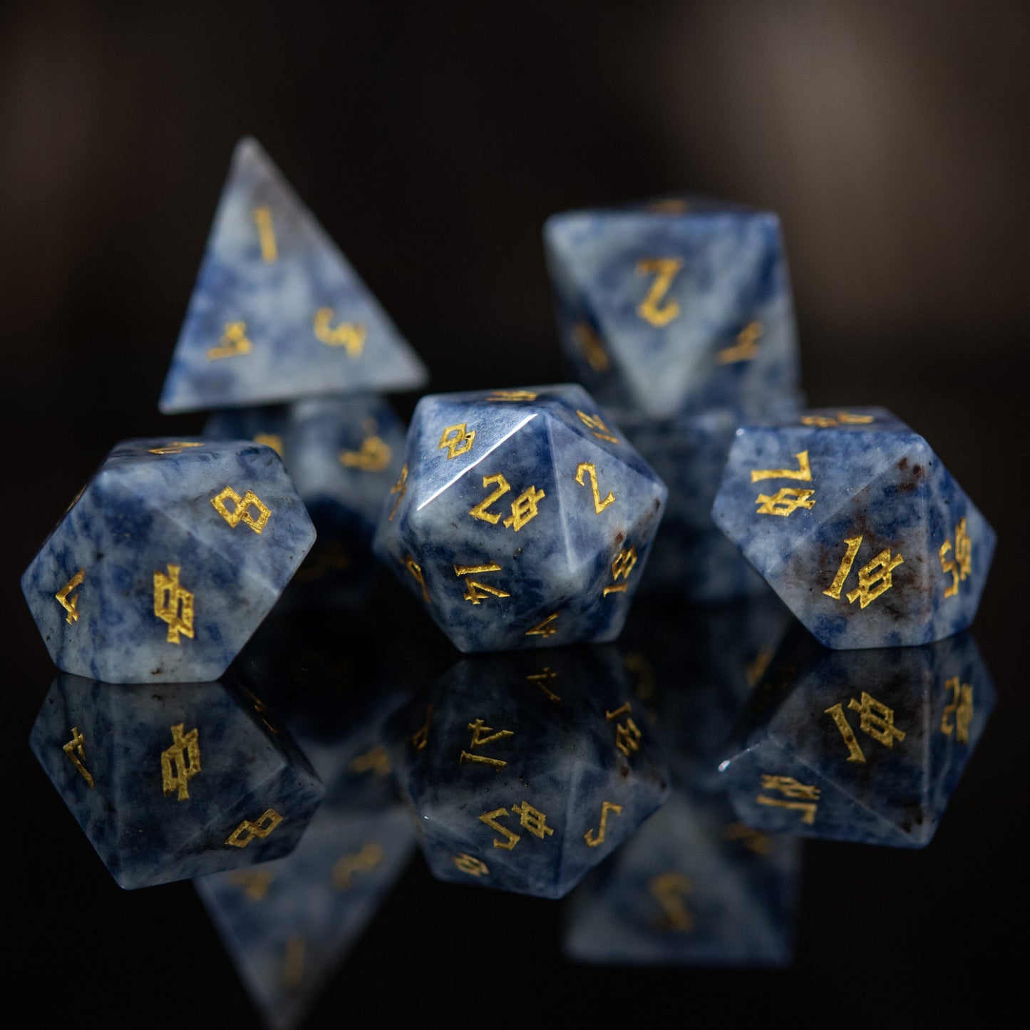 Sodalite Stone Dice Set