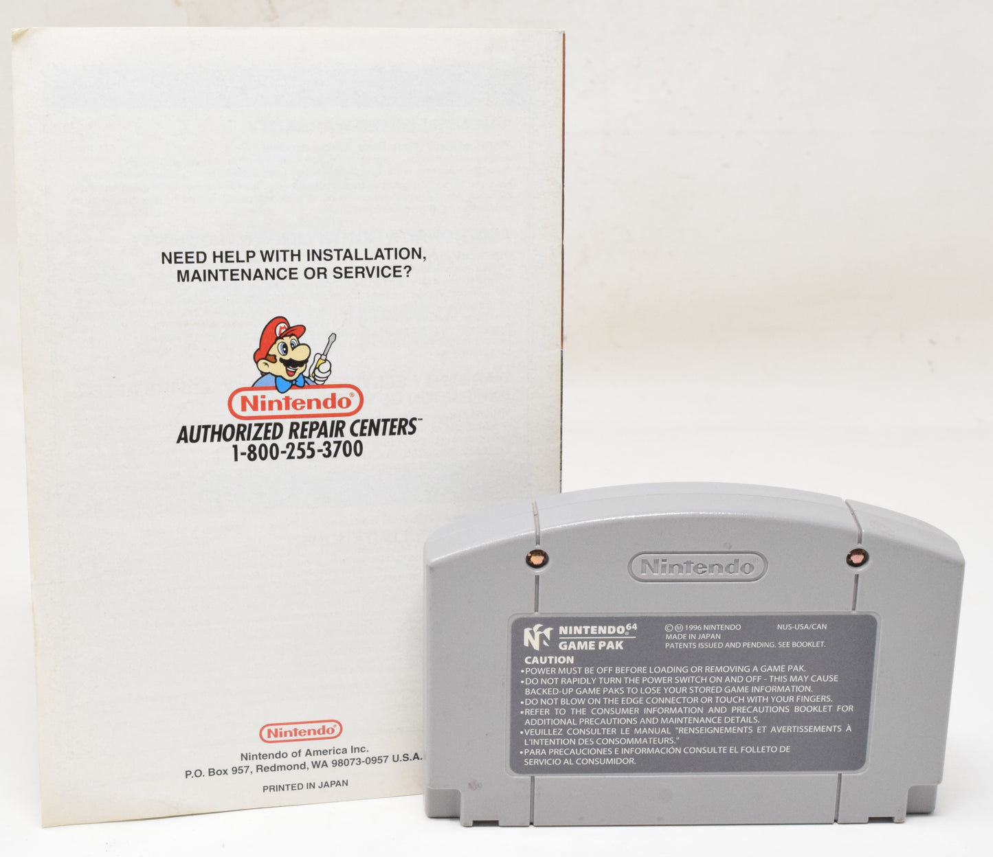 Nintendo 64 N64 Super Mario 64 Video Game Cartridge Manual