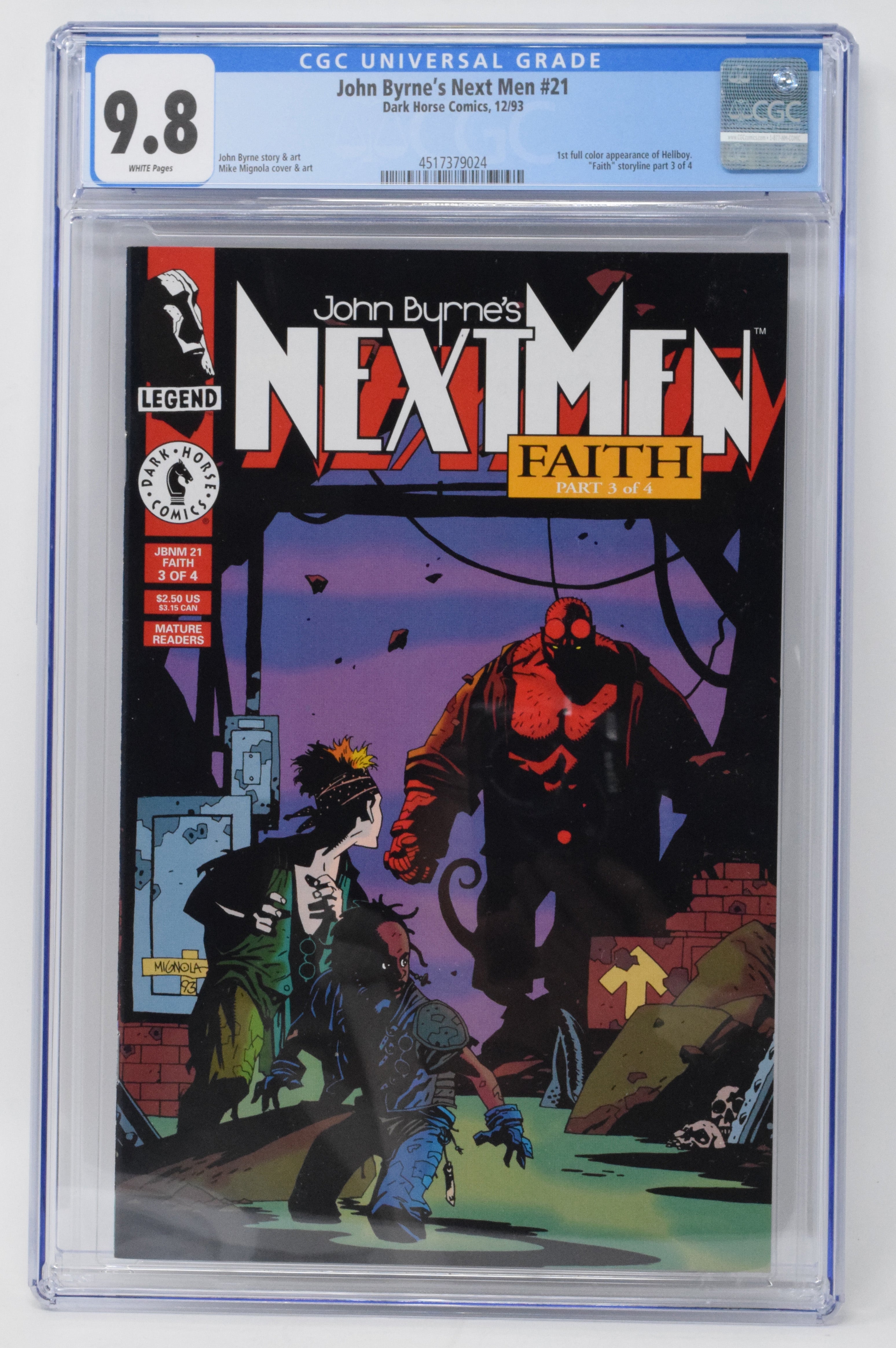 Next Men 21 Dark Horse 1993 CGC 9.8 1st Hellboy John Byrne Mike Mignol