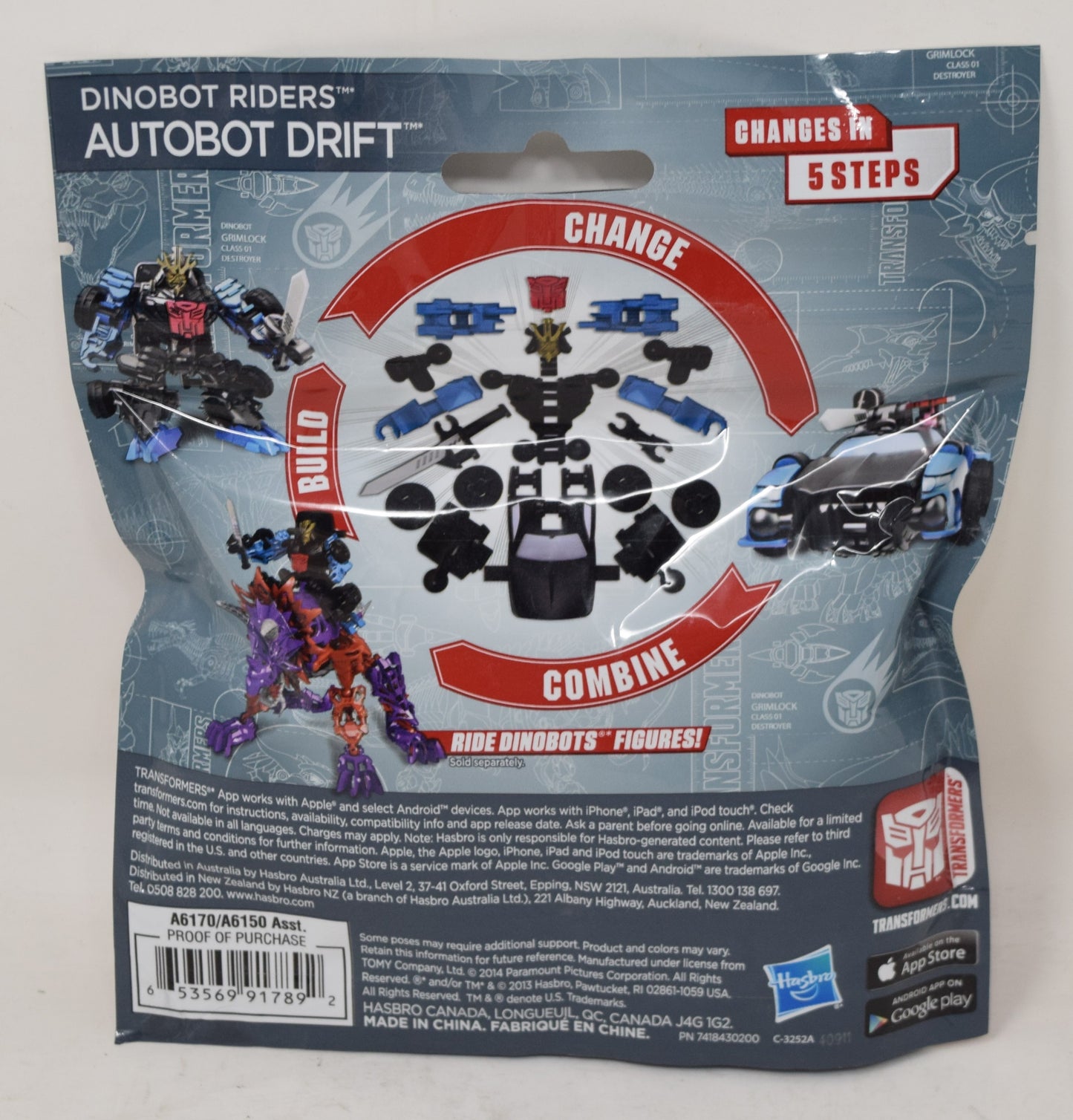 Transformers Construct Bots Drift Dinobot Riders 18 piece MOC New