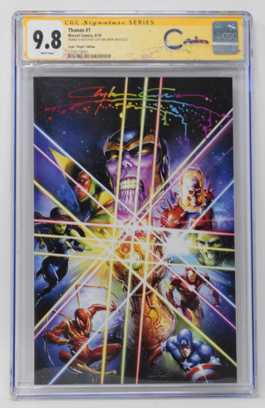 Thanos 1 Marvel 2019 CGC SS 9.8 Clayton Crain Virgin Signed Murder