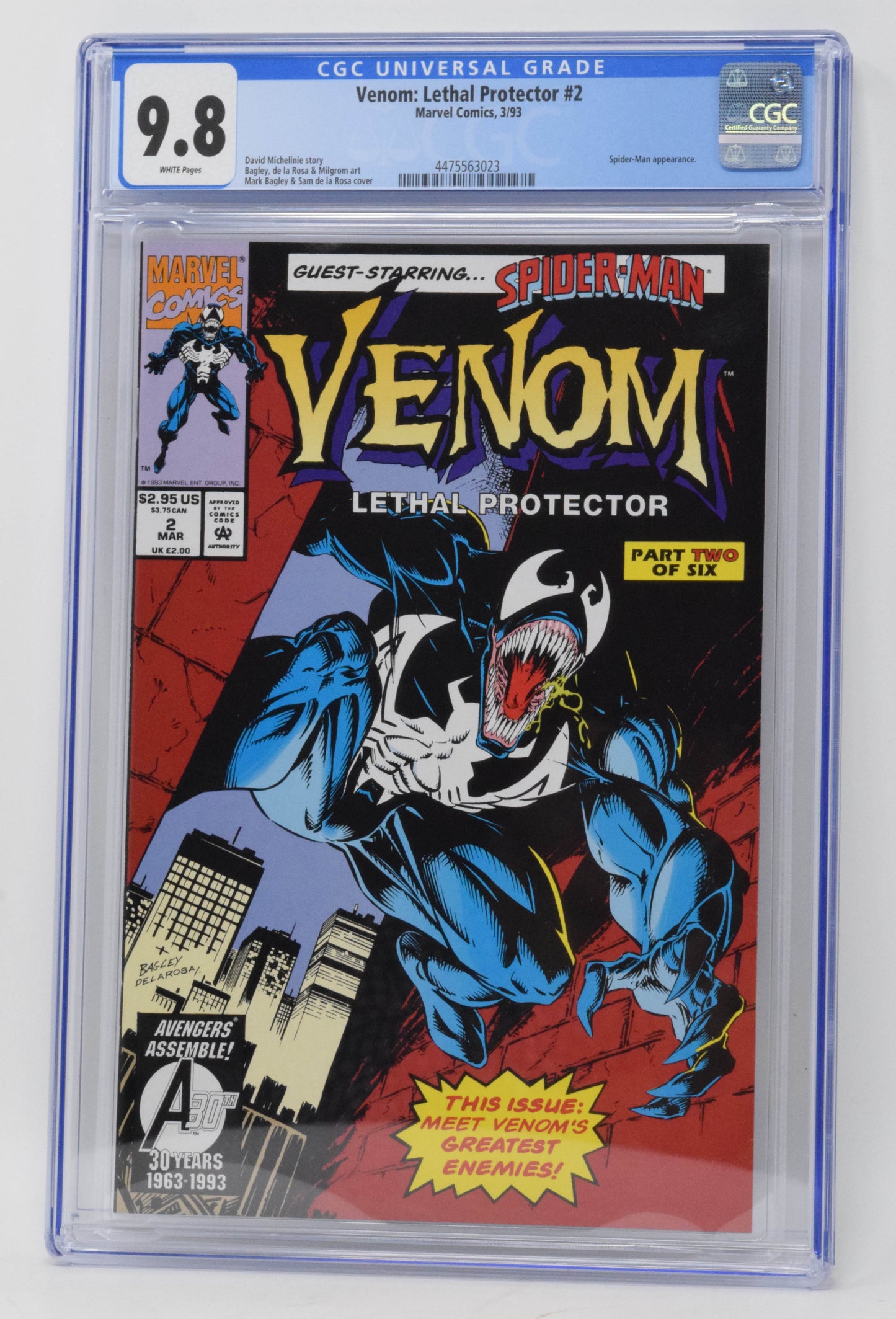 Venom Lethal Protector 2 Marvel 1993 CGC 9.8 Mark Bagley Al Milgrom