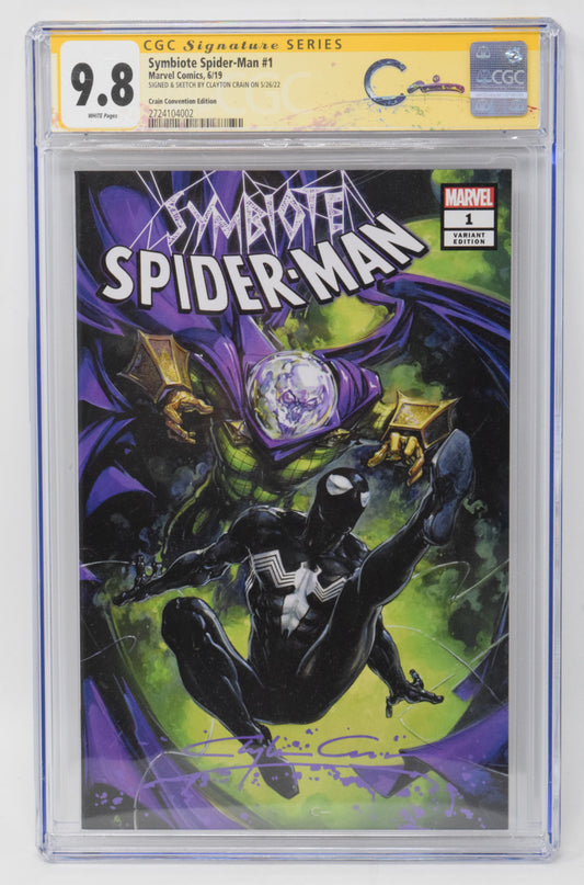 Symbiote Spider-Man 1 Marvel 2022 CGC SS 9.8 Clayton Crain Signed Murder