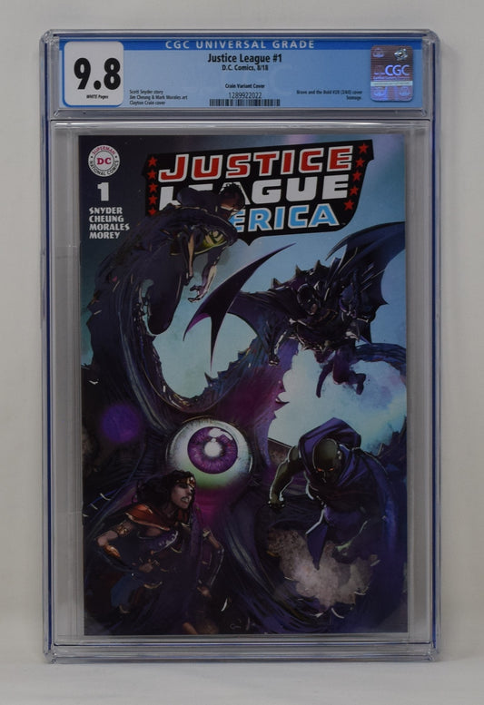 Justice League Of America 1 DC 2018 CGC 9.8 Clayton Crain Brave And The Bold 28 Homage Variant