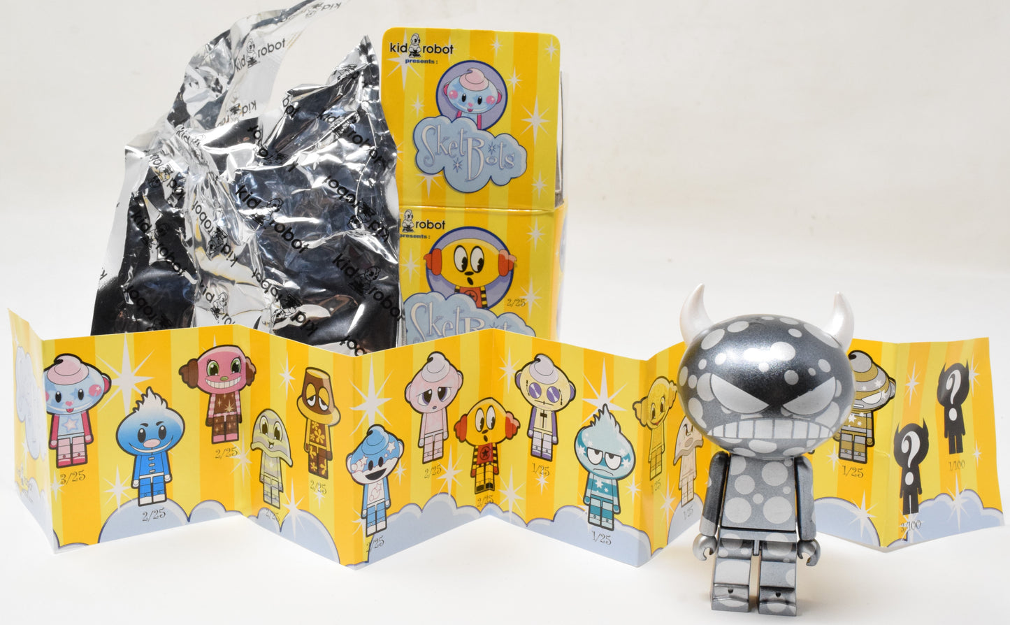 Kidrobot Sketbots Silver Devil Mystery Chase Vinyl Figure