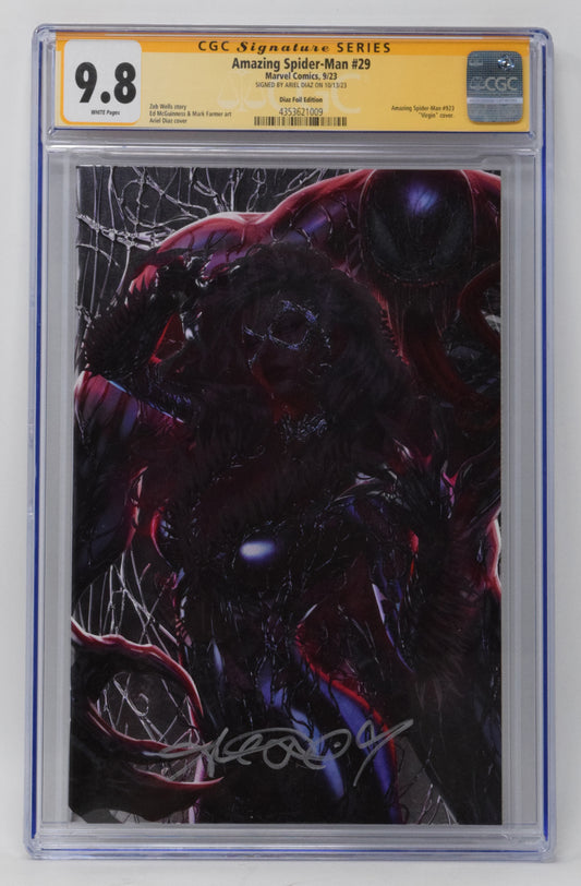 Amazing Spider-Man 29 Marvel 2023 CGC SS 9.8 Ariel Diaz Foil Virgin Signed