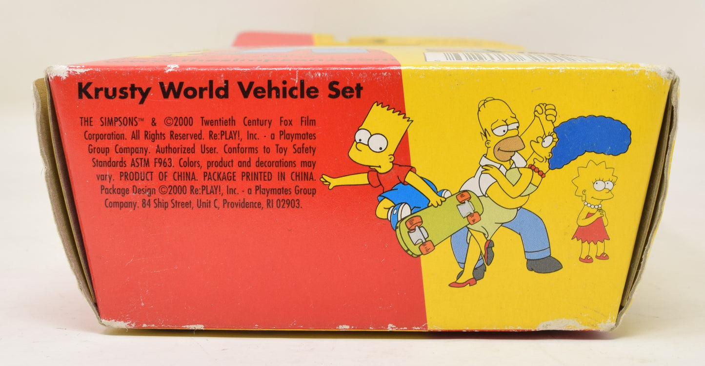 The Simpsons Krusty World Vehicle Set of 4 Figures 2000 Bart Homer Lisa Marge NIB