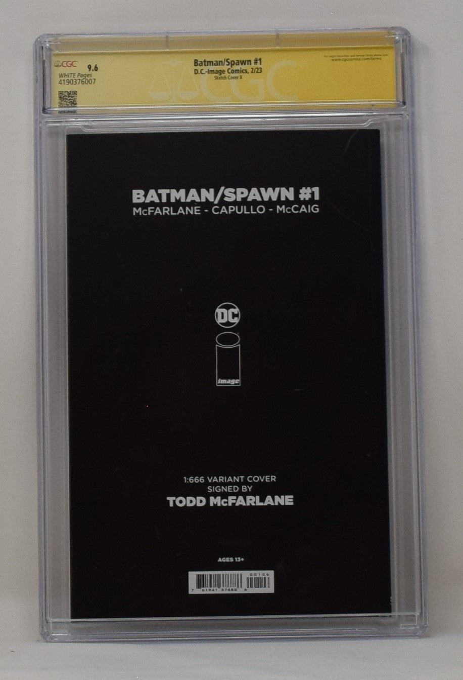 Batman Spawn 1 DC 2022 CGC SS 9.6 1:666 Todd McFarlane  Signed BW Variant