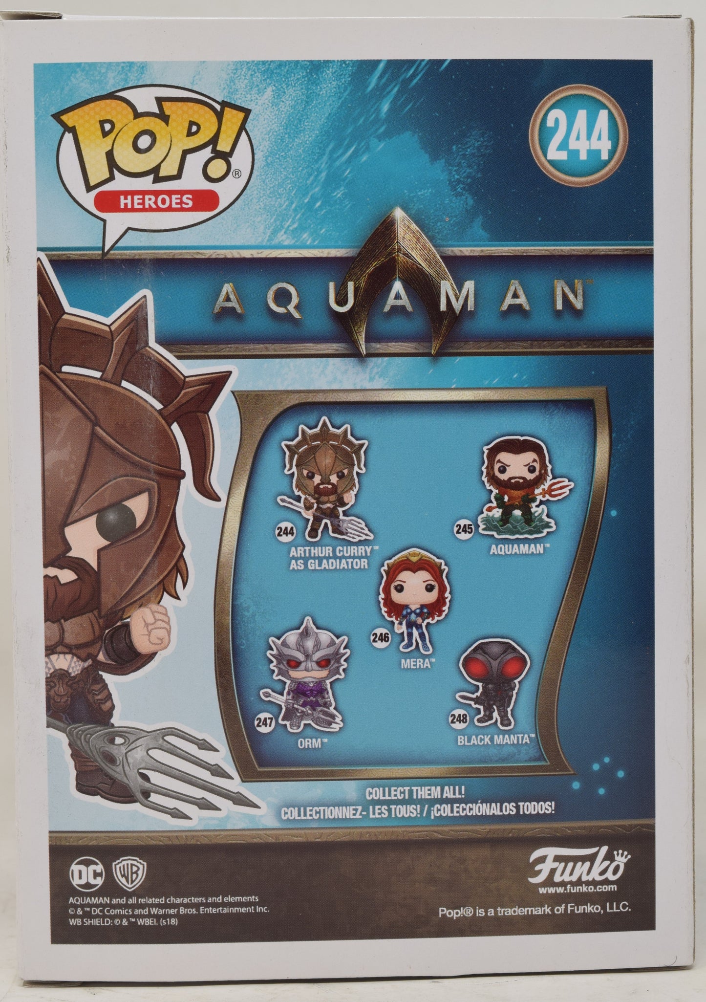 Aquaman Arthur Curry 244 Funko Pop Heroes Vinyl Figure NIB