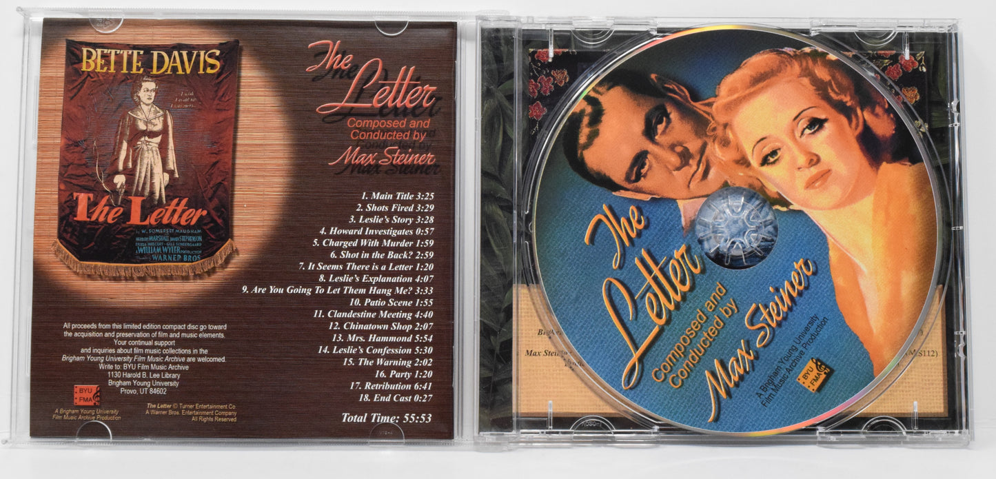 The Letter Soundtrack CD Max Steiner