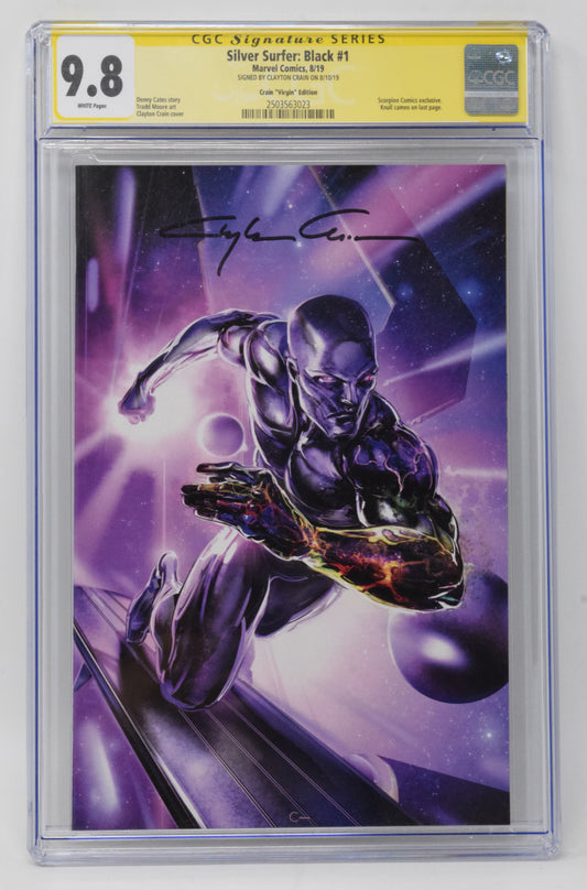 Silver Surfer Black 1 Marvel 2019 CGC SS Clayton Crain Signed Virgin Variant